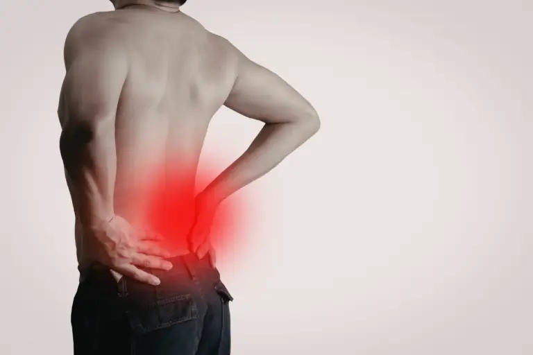 A man in need of chiropractic care for low back pain because of an inflamed lower back area.