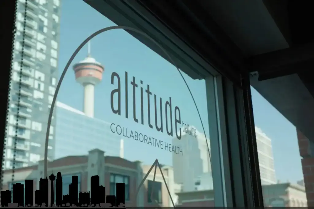 A view of the Calgary tower from the chiropractor downtown